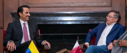 Jeque de Qatar y el presidente Petro