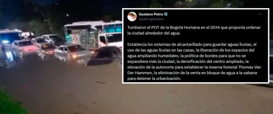 Inundaciones en Bogotá y respuesta del presidente Petro