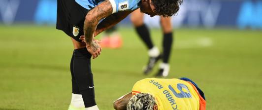 Colombia perdió contra Uruguay. / Foto: AFP.
