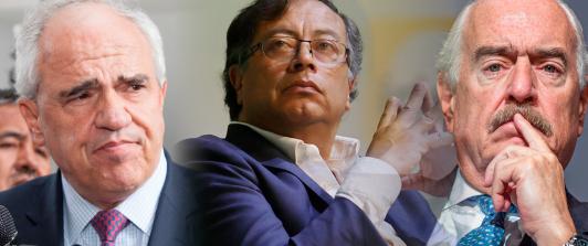 Presidente Gustavo Petro junto a expresidentes Ernesto Samper y Andrés Pastrana