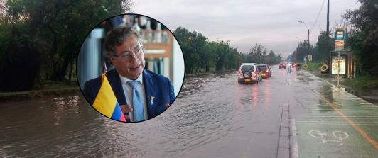 Presidente Gustavo Petro e inundaciones norte de Bogotá por humedales.