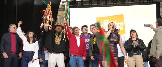 El presidente Petro lideró la manifestación este martes en la Plaza de Bolívar de Bogotá. / Foto: Presidencia de la República.