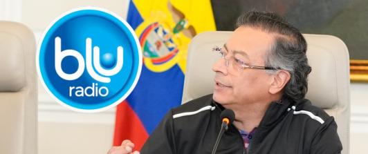 Petro le responde a Blu Radio sobre la deuda de las EPS. / Fotos: Presidencia y Blu Radio.