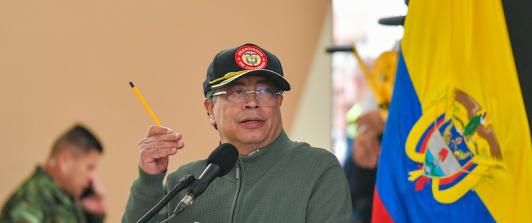 El presidente Petro rechazó las declaraciones de Noem y afirmó que podría ser una retaliación por su decisión de comprar flota de aviones a Suecia. / Foto: Presidencia de la República. 