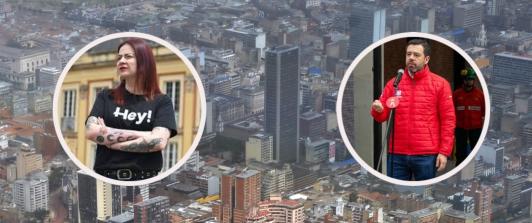 Críticas de Heidy Sánchez a Alcalde Galán. / Fotos: AFP y Alcaldía.