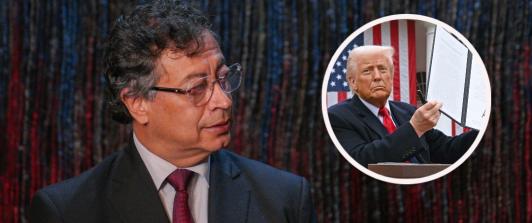 Petro sobre aranceles que impuso Trump a Colombia. / Fotos: AFP y Presidencia de la República.