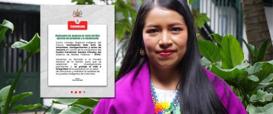 Organizaciones y entidades se solidarizan con la periodista indígena Sandra Chindoy tras recibir amenazas de muerte