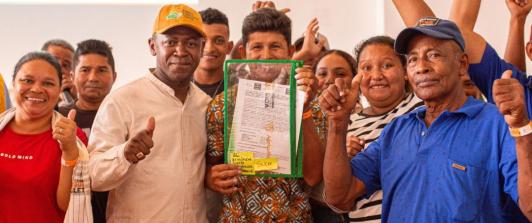Entrega de Tierras en día de la afrocolombianidad. / Foto: ANT.