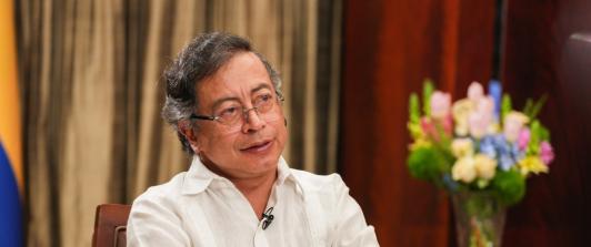 Petro en entrevista con Televisión Central de China. / Foto: Presidencia.