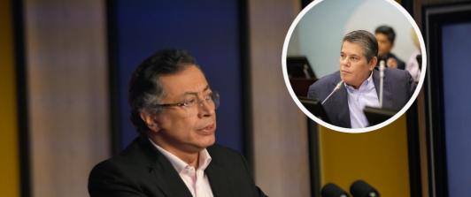 Petro sobre reto de senador en el debate de la consulta. / Fotos: Presidencia y Senado.