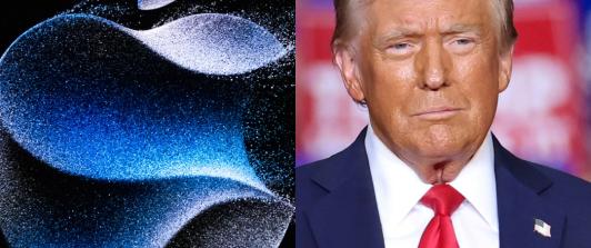 Donald Trump amenaza a Apple. / Fotos: AFP.