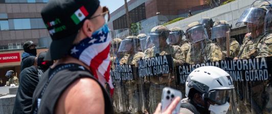 Manifestante en Los Ángeles