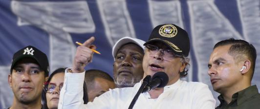 Presidente Gustavo Petro durante su discurso en Cali.