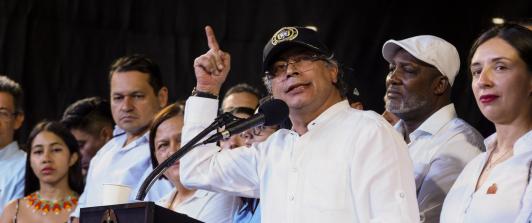 Presidente Petro en laas marchas en Cali
