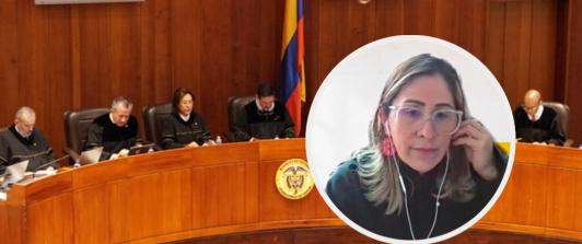 Jueza Sandra Liliana Heredia. / Fotos: Radio Nacional y pantallazo de audiencia.