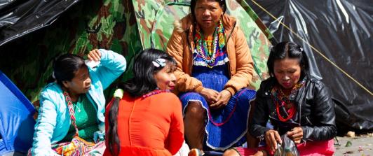 Reubicación de la comunidad Embera. / Foto: AFP.