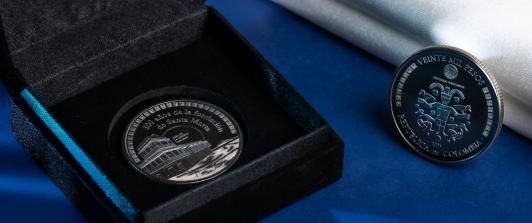 Moneda conmemorativa de 500 años de Santa Marta. / Foto: Banco de la República.
