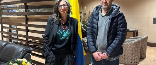 Viceministro Mauricio Jaramillo y Francesca Albanese. / Foto: X Mauricio181212.