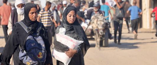 Ayuda humanitaria en Gaza. / Foto: AFP.