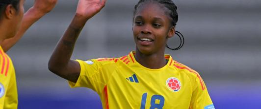 Linda Caicedo con la Selección Colombia. / Foto: AFP.