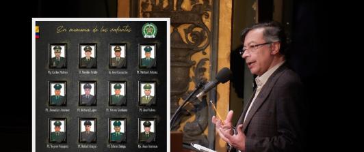 Presidente Petro sobre ataque a policías en Amalfi. / Foto: Policía y Presidencia.