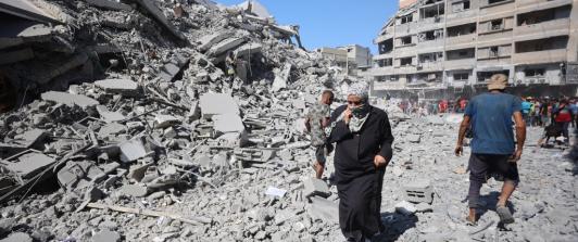Bombardeos israelíes en Gaza dejan cerca de 65 mil palestinos asesinados y miles de desplazados