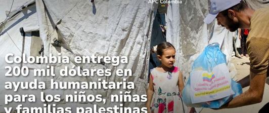 Donación ayuda humanitaria familias palestinas. 