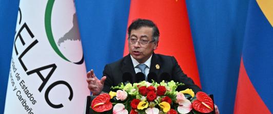 El presidente de Colombia, Gustavo Petro, asiste a la ceremonia inaugural de la Cuarta Reunión Ministerial del Foro de China y la Comunidad de Estados Latinoamericanos y Caribeños.