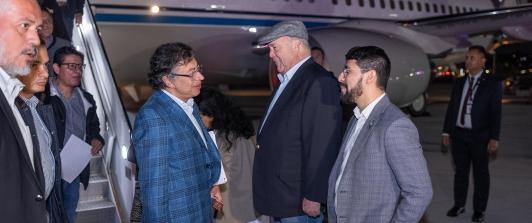 Presidente Petro llegando a Estados Unidos