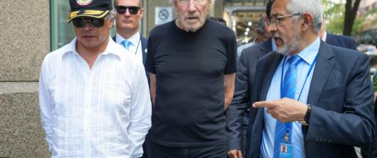 Presidente Petro y Roger Waters. / Foto: Presidencia.