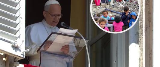 Papa León XVI sobre Gaza. / Fotos: Vatican News y AFP.