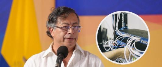 Petro sobre la fibra óptica en el país. / Fotos: Presidencia y Pixabay.