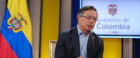 Presidente Petro en entrevista con el Sistema de Medios Públicos
