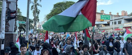 Protestas a favor del pueblo palestino en Medellín