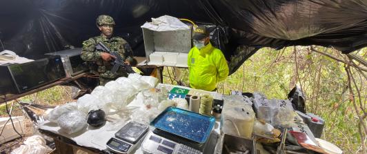 Ejército destruye laboratorio de cocaína del ELN en Norte de Santander