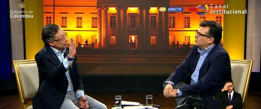 Presidente Petro en entrevista con RTVC
