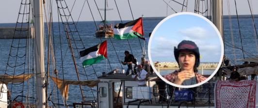 Colombianas en Flotilla a Gaza. / Foto: AFP.