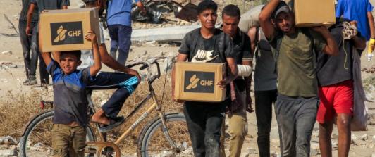 Ayuda humanitaria en Gaza. / Foto: AFP.