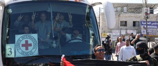 Liberación de prisioneros palestinos. / Foto: AFP.
