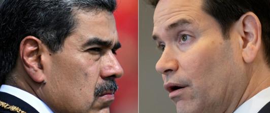 Nicolás Maduro y Marco Rubio. / Foto: AFP.
