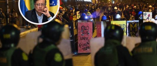 Petro sobre crisis en Perú. / Fotos: AFP.