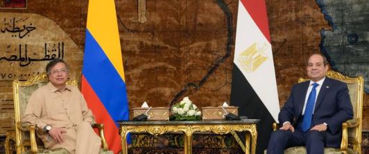 Presidente Petro junto a Abdelfatah El-Sisi. / Foto: Presidencia.