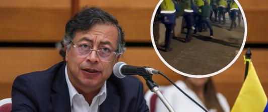 Petro sobre agresiones a manifestantes en Medellín. / Fotos: Presidencia y captura de videos.