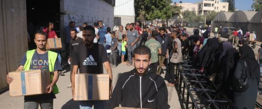 Ayuda humanitaria en Gaza. / Foto: AFP.