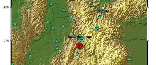 El Servicio Geológico reportó un sismo de magnitud 5.8 con epicentro en Los Santos, Santander, a las 3:27 a.m.