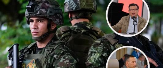 Mensajes navideños para soldados en Radio Nacional. / Fotos: Presidencia, Ejército y RTVC.