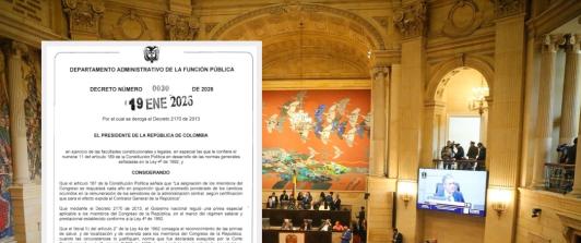 Decreto reduce primas a congresistas. / Foto: Presidencia y AFP.