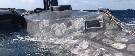Incautación de submarino con cocaína. / Foto: Policía Nacional.