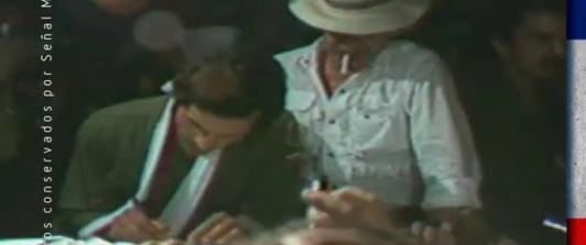 Firma de acuerdo de paz del M19. / Foto: Señal memoria.