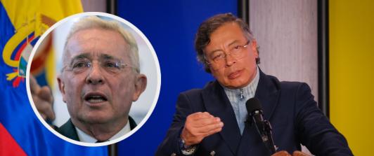 Petro le responde a Uribe. / Fotos: Presidencia y AFP.
